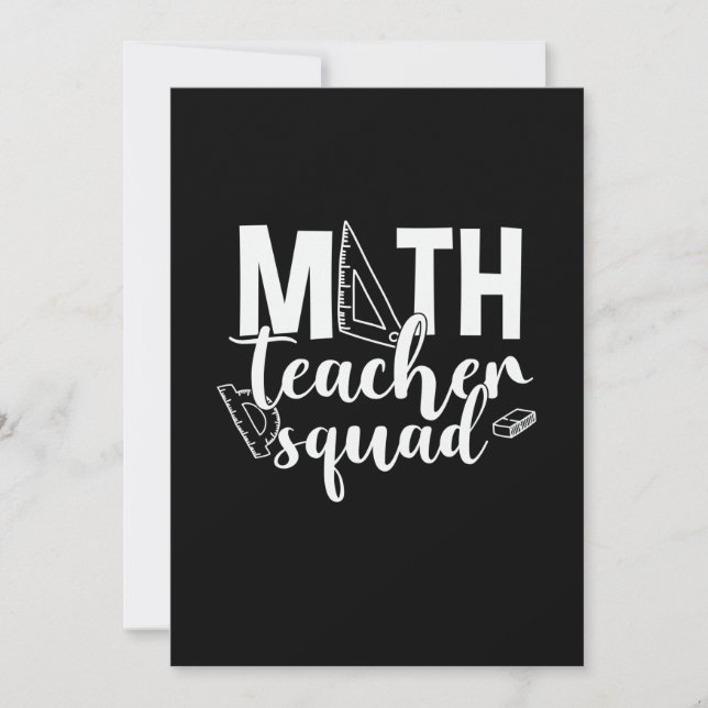 Cartes Pour Fêtes Annuelles Professeur de mathématiques Équipe d'enseignants d (Devant)