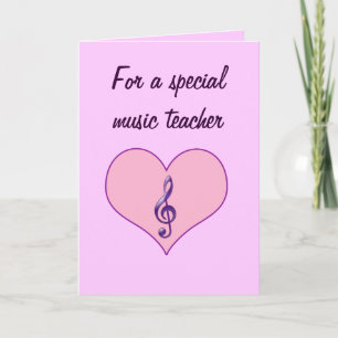 Cartes Pour Fêtes Annuelles Professeur de musique Valentine
