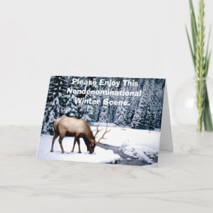 Cartes Pour Fêtes Annuelles Profitez de cette scène hivernale non confessionne