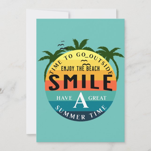 Cartes Pour Fêtes Annuelles Profitez d'une belle période estivale (Devant)