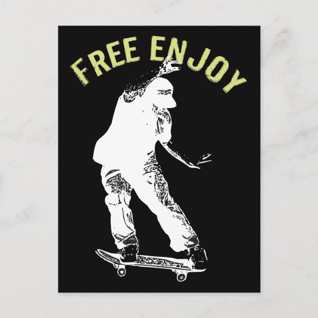 Cartes Pour Fêtes Annuelles Profitez gratuitement du ski urbain rétro (Devant)