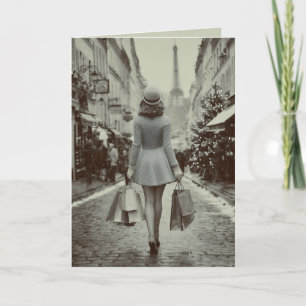 Cartes Pour Fêtes Annuelles Promenade d'hiver shopping à Paris