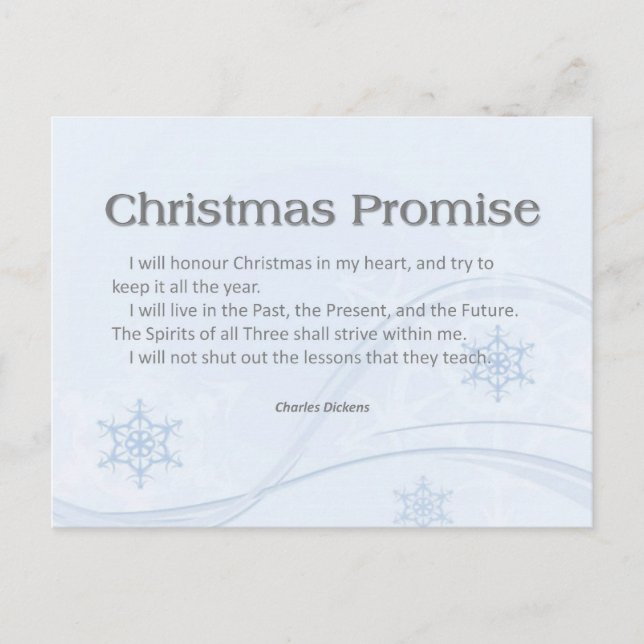 Cartes Pour Fêtes Annuelles Promesse de Noël (Devant)
