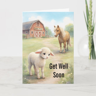 Cartes Pour Fêtes Annuelles Prompt rétablissement triste agneau