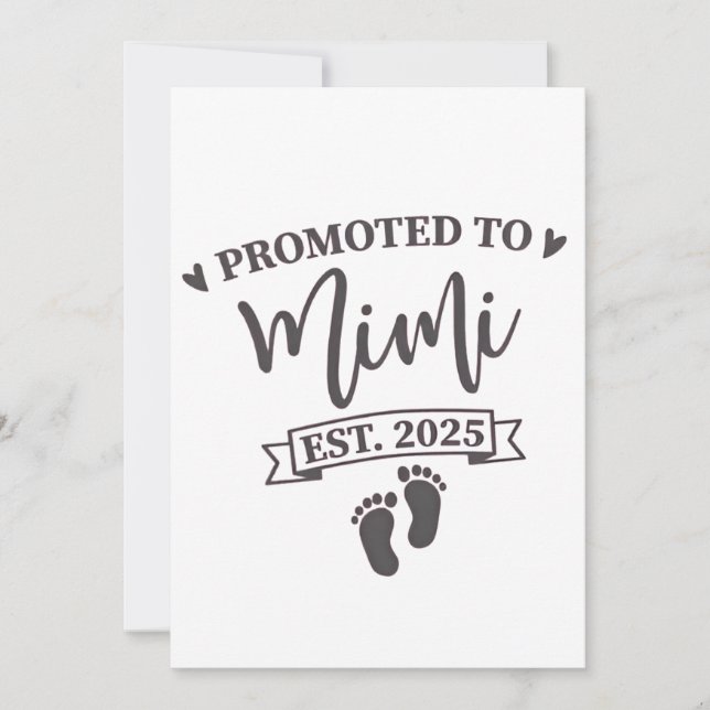 Cartes Pour Fêtes Annuelles Promue Mimi Est. 2024 Grand-mère à venir (Devant)