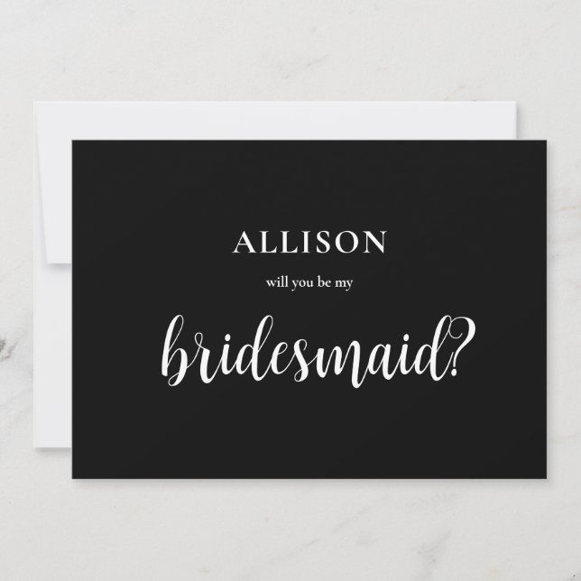 Cartes Pour Fêtes Annuelles Proposition de servante moderne Boho noir et blanc (Devant)