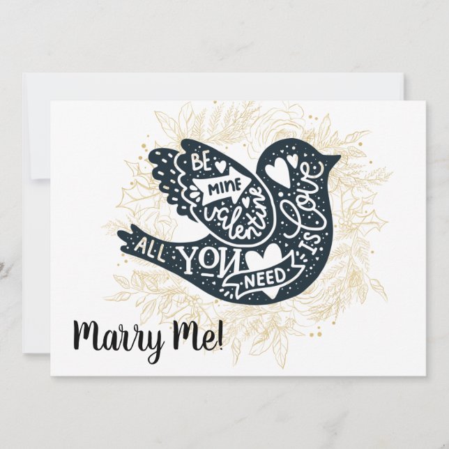 Cartes Pour Fêtes Annuelles Proposition Marry Me Saint-Valentin (Devant)
