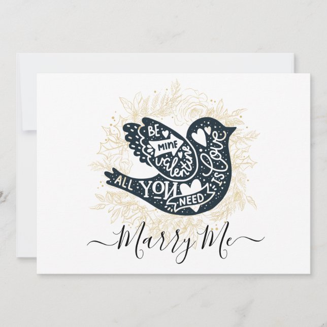 Cartes Pour Fêtes Annuelles Proposition Marry Me Valentine (Devant)