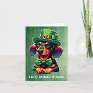 Cartes Pour Fêtes Annuelles Propriétaire de chien teckel chanceux Joyeuse Sain