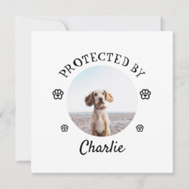 Cartes Pour Fêtes Annuelles Protected By Dog Photo Paw Print Design