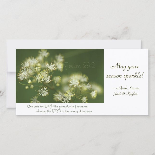 Cartes Pour Fêtes Annuelles Psaume 29:2 Photocarte d'écriture (Devant)