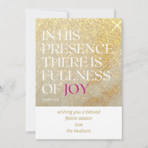Cartes Pour Fêtes Annuelles Psaume de Noël Moderne Poussière d'Or Marbre
