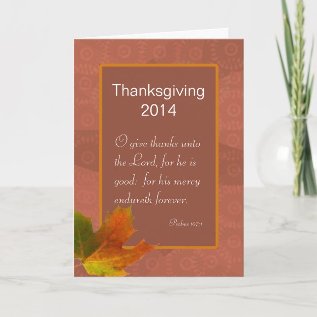 Cartes Pour Fêtes Annuelles Psaumes 107 Thanksgiving (Devant)