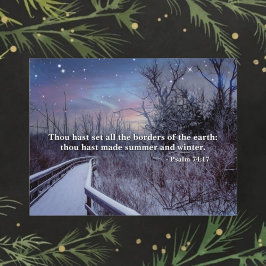 Cartes Pour Fêtes Annuelles Psaumes Bible Verse Hivernal Ciel Ciel Bois
