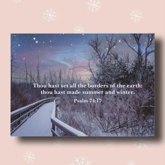 Cartes Pour Fêtes Annuelles Psaumes Bible Verse Hivernal Ciel Ciel Bois (Créateur téléchargé)