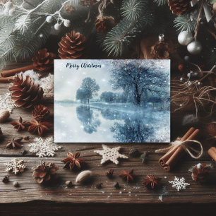 Cartes Pour Fêtes Annuelles Psaumes Verse Hiver Merveilles Terres boisées Noël