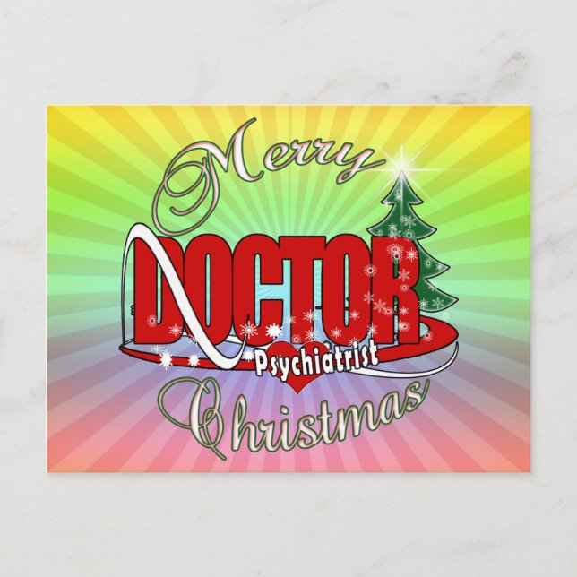 Cartes Pour Fêtes Annuelles PSYCHIATRE Docteur MERRY CHRISTMAS (Devant)