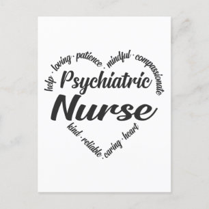 Cartes Pour Fêtes Annuelles Psychiatrie Infirmière Coeur Mot Cloud