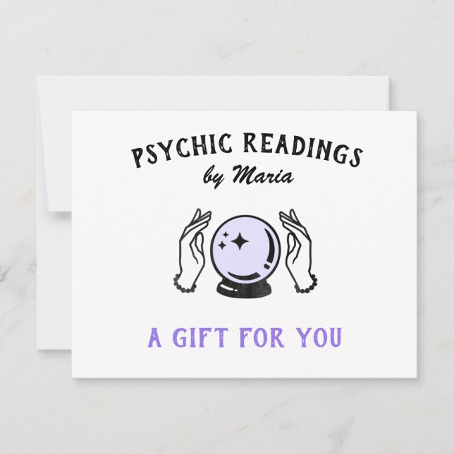 Cartes Pour Fêtes Annuelles Psychique Moyenne Lecture Certificat Cadeau Vacanc (Devant)