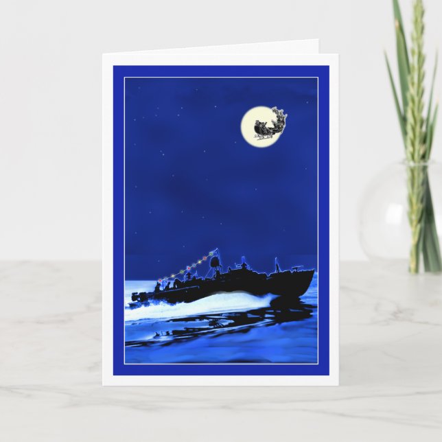 Cartes Pour Fêtes Annuelles PT Boat ChristmasCard (Devant)