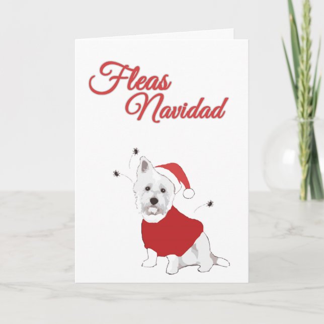 Cartes Pour Fêtes Annuelles Puces Navidad (Devant)
