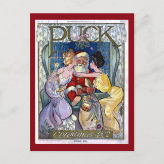 Cartes Pour Fêtes Annuelles Puck Magazine Couverture Noël 1902