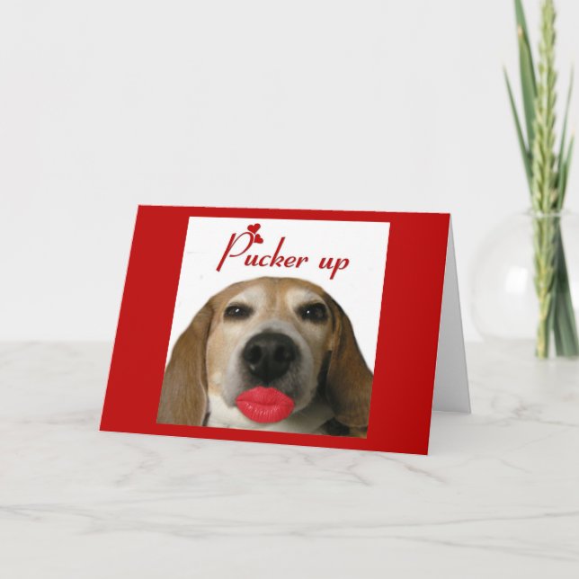 Cartes Pour Fêtes Annuelles Pucker Up Valentine's Day Card (Devant)