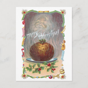 Cartes Pour Fêtes Annuelles Pudding à la prune vapeur Noël vintage