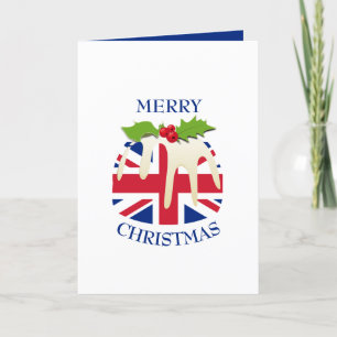 Cartes Pour Fêtes Annuelles Pudding Festif avec UNION JACK Noël