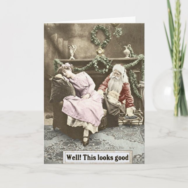 Cartes Pour Fêtes Annuelles Puits ! Ceci semble bon - Père Noël déplaisant (Devant)