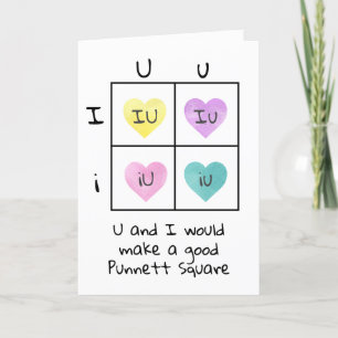 Cartes Pour Fêtes Annuelles Punnett Carré Valentine Biologie Science Chem Nerd