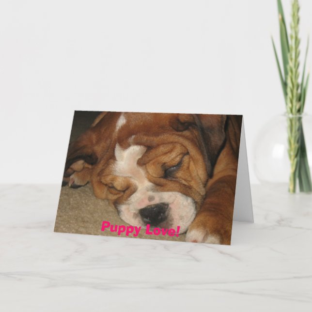 Cartes Pour Fêtes Annuelles Puppy Love ! (Devant)