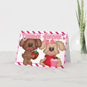 Cartes Pour Fêtes Annuelles Puppy Love Together Forever Valentine Card 1