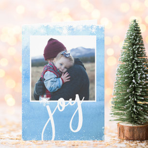 Cartes Pour Fêtes Annuelles Pure Joie Holiday Photo Aquarelle Flamme de neige