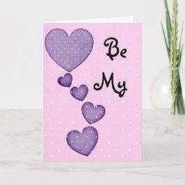 Cartes Pour Fêtes Annuelles Purple Falling Hearts Be My Valentine Card
