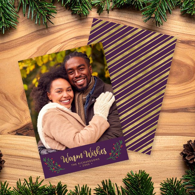 Cartes Pour Fêtes Annuelles Purple Festif Folithe Chaleureux Désirs Vacances P (Créateur téléchargé)
