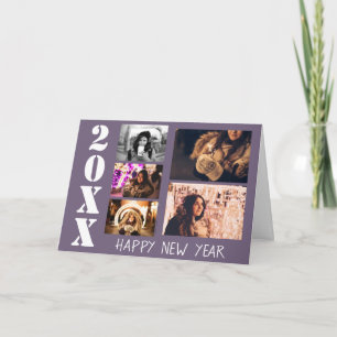 Cartes Pour Fêtes Annuelles Purple Joyeux Nouvel An 2023 5 Photo Collage