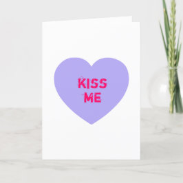 Cartes Pour Fêtes Annuelles Purple Kiss Me Conversation Coeur