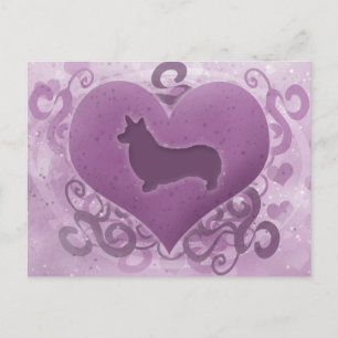 Cartes Pour Fêtes Annuelles Purple Pembroke Welsh Corgi Valentine