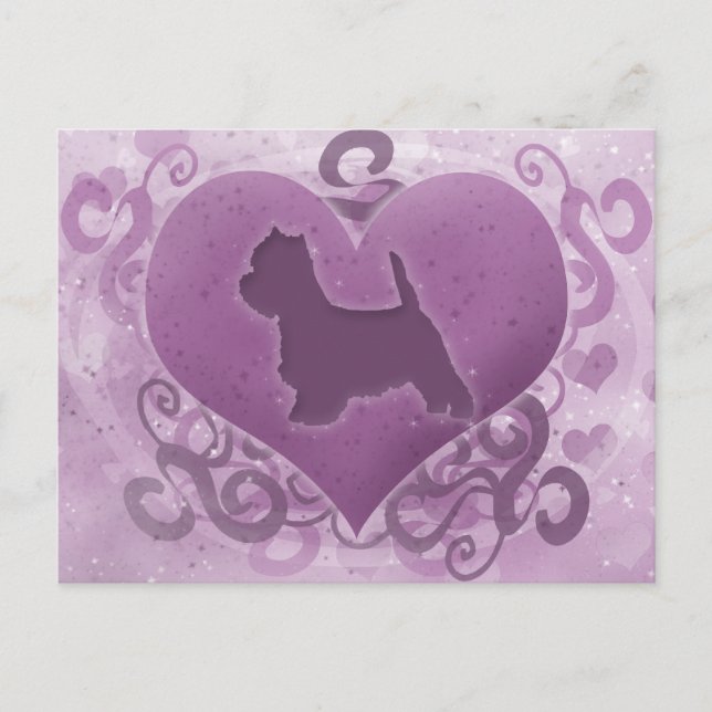 Cartes Pour Fêtes Annuelles Purple Westie Valentine (Devant)