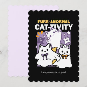 Cartes Pour Fêtes Annuelles Purr-anormal Cat-tivity - Halloween Cat Design