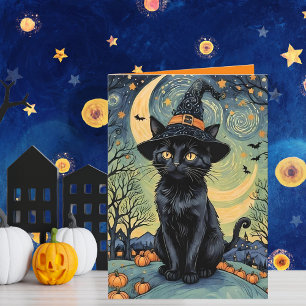 Cartes Pour Fêtes Annuelles Purr parfaitement Éffrayant Night van Gogh Style H