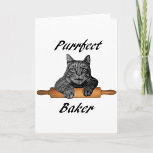 Cartes Pour Fêtes Annuelles Purrfet Baker Cat Cadeaux fou chat dame