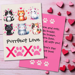 Cartes Pour Fêtes Annuelles Purrffect Amour Cute Chat Thématique Valentine