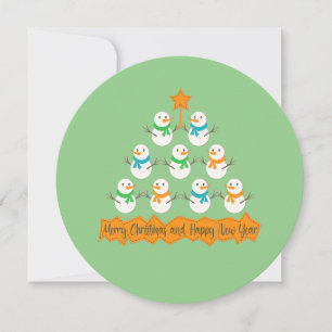 Cartes Pour Fêtes Annuelles Pyramide des sapins de Noël faite de bonhommes de