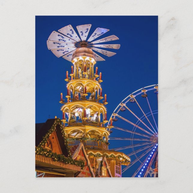 Cartes Pour Fêtes Annuelles Pyramide sur le marché de Noël à Rostock (Devant)