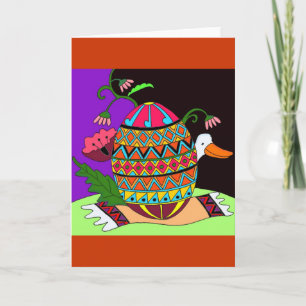 Cartes Pour Fêtes Annuelles Pysanka et Canard L'art populaire ukrainien