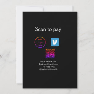 Cartes Pour Fêtes Annuelles Q R code venmo scanner pour payer ajouter le logo 
