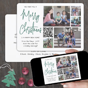 Cartes Pour Fêtes Annuelles QR Code 5 Photo Nous Vous Souhaitons Joyeux Noël V