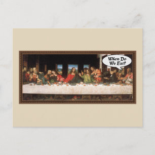 Cartes Pour Fêtes Annuelles Quand mangeons-nous ? - Dernière Cène drôle de dîn